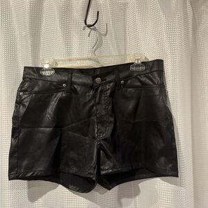 American Flavour Black Faux Leather Look Size 11/12 in a low rise fit. Y2K Era